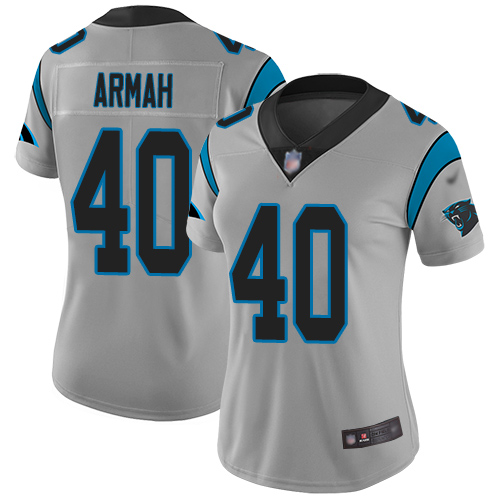 Carolina Panthers Limited Silver Women Alex Armah Jersey NFL Football #40 Inverted Legend->women nfl jersey->Women Jersey